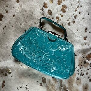 Patricia Nash Turquoise Embossed Shoulder Bag